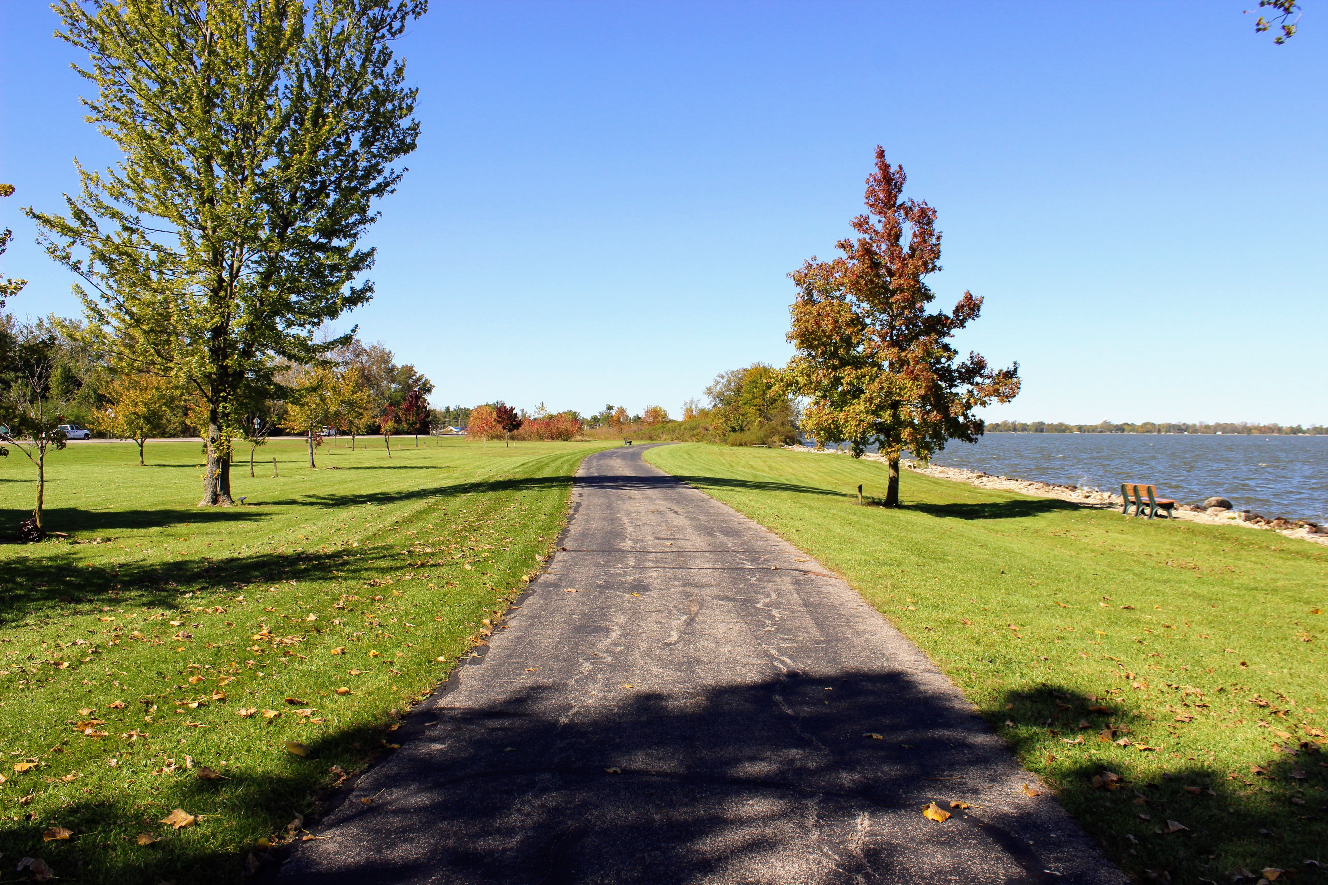 Lakeside park path at Indian Lake, Ohio