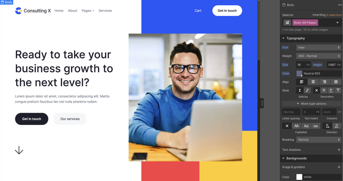Typography - Consulting X Webflow Template