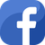 Logo bleu de Facebook avec une lettre f blanche cursive.