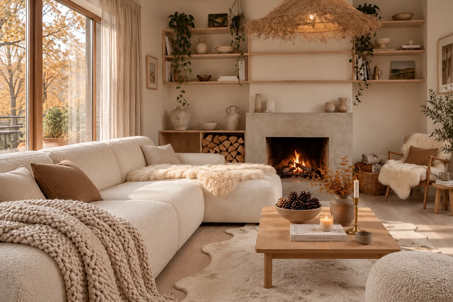 Warm Minimalist Living Room Ideas for Fall
