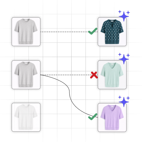 Illustration of two t-shirts surrounded by icons representing social feedback, favorites, signal strength, heartbeat, and analytics connected by blue lines.
