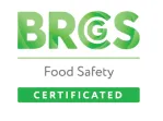 BRCGS Food Safety certificated logo in green and white.