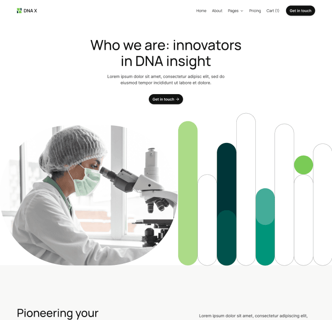 DNA X - About Page - Health Tech Webflow Template