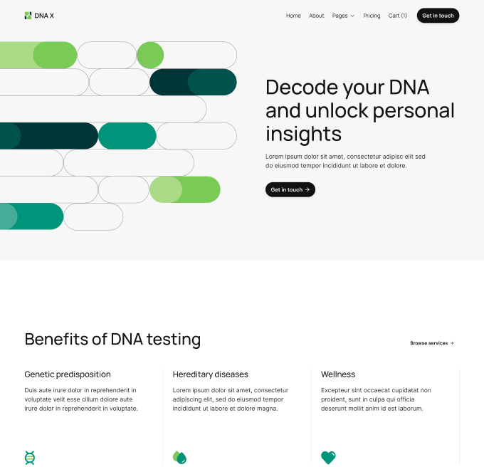 DNA X - Home V3 Page - Health Tech Webflow Template