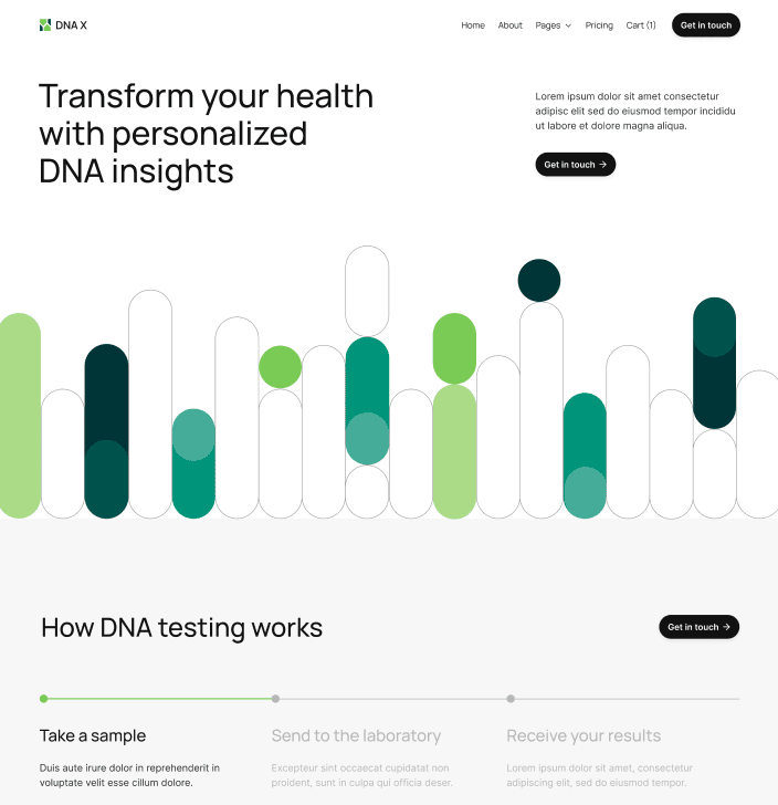 DNA X - Home V2 Main Page - Health Tech Webflow Template