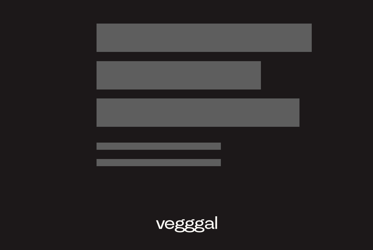 Veggal-logo på svart bakgrunn med fem grå horisontale rektangler over.