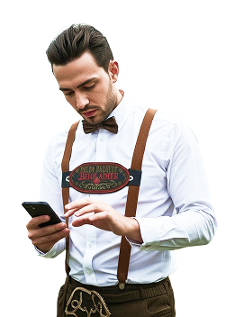 Kellner nimmt Bestellungen bei einem Vereinsfest mit der Famulus Order App auf