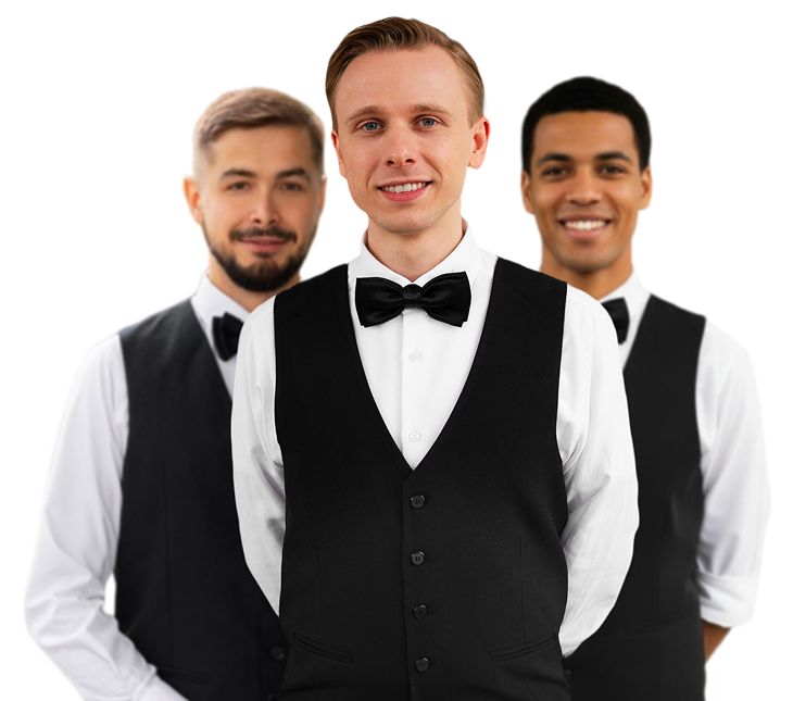 Mehrere kellner die bei einem Vereinsfest helfen