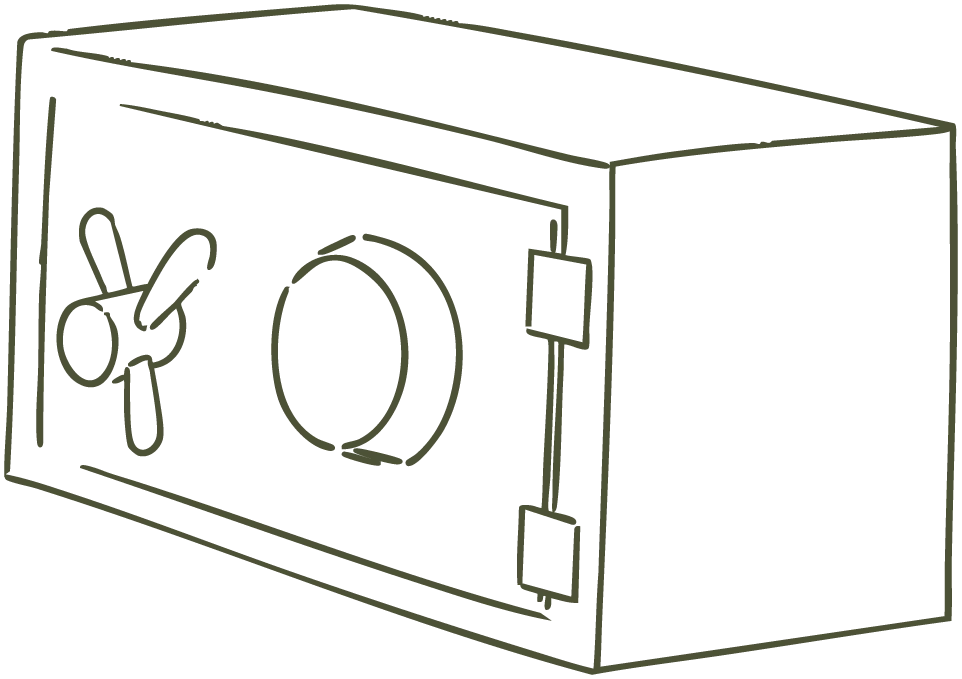 Icon of a secure in-room safe.