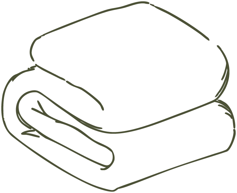 Illustrative icon of folded, fluffy towels.