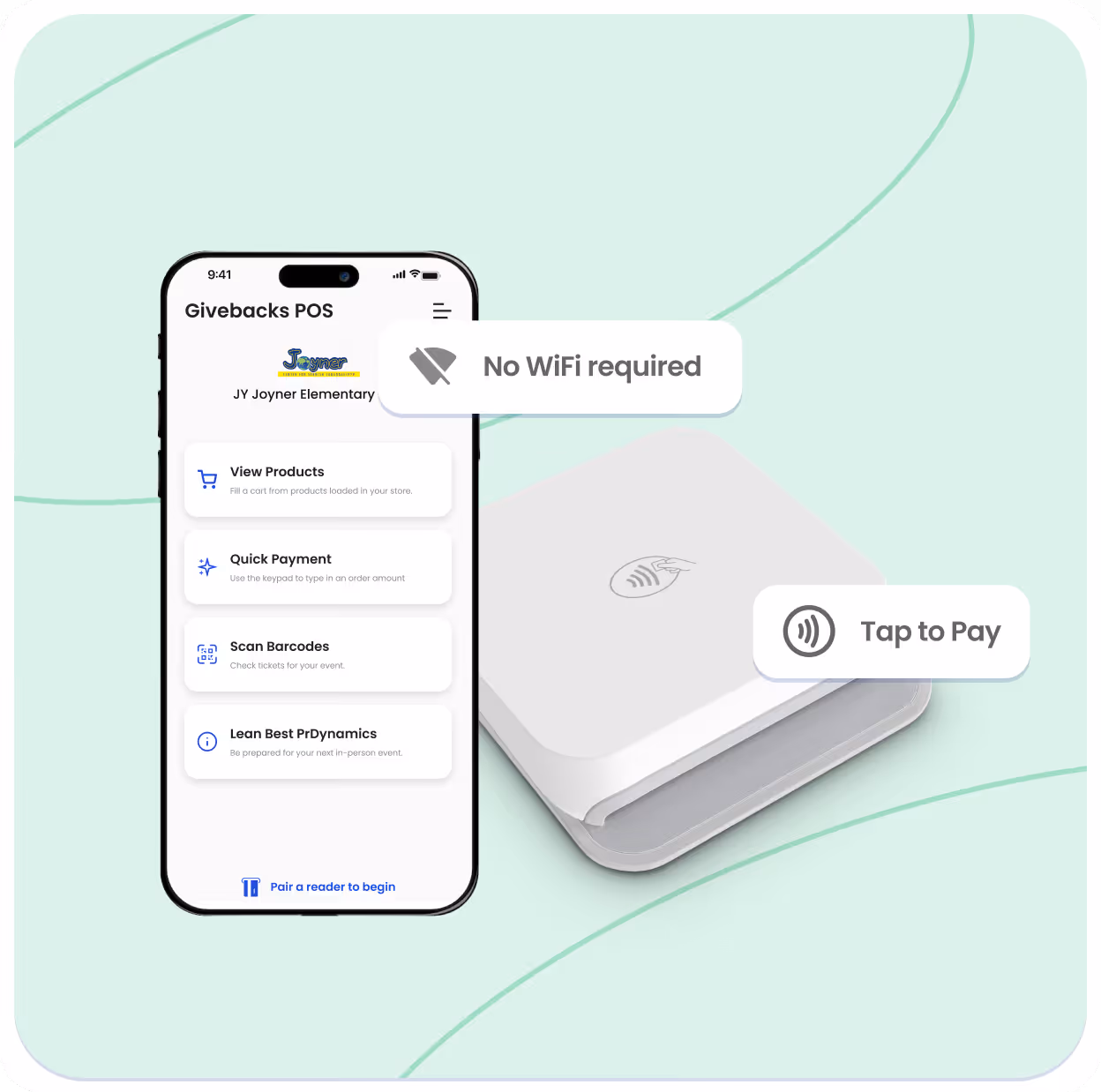 Sell anywhere you are with a point of sale from Givebacks