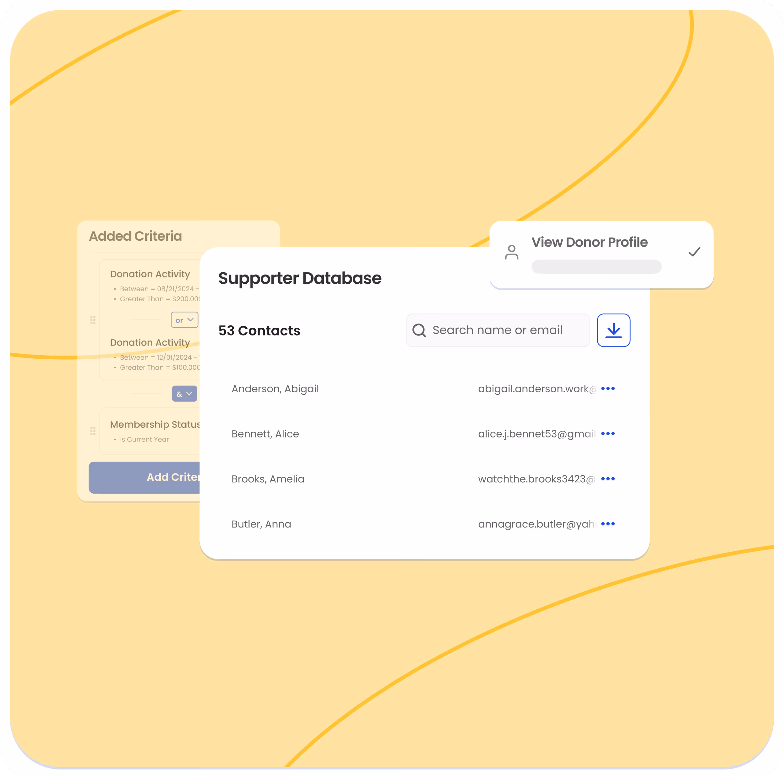 Keep track of supporter details