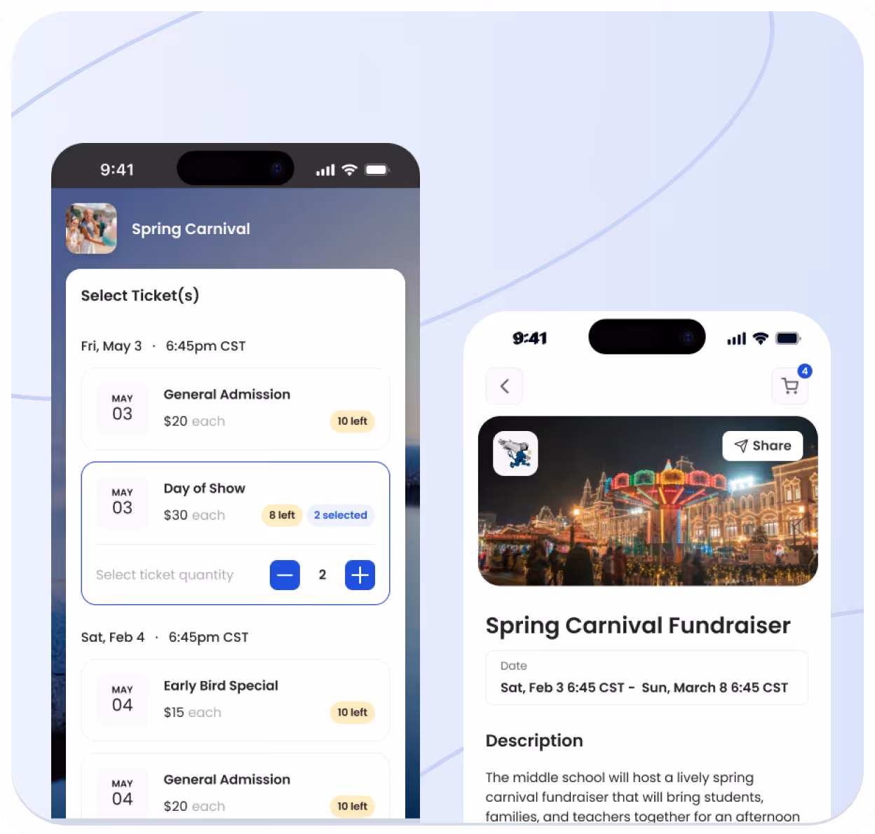 Run fundraiser events for your organization
