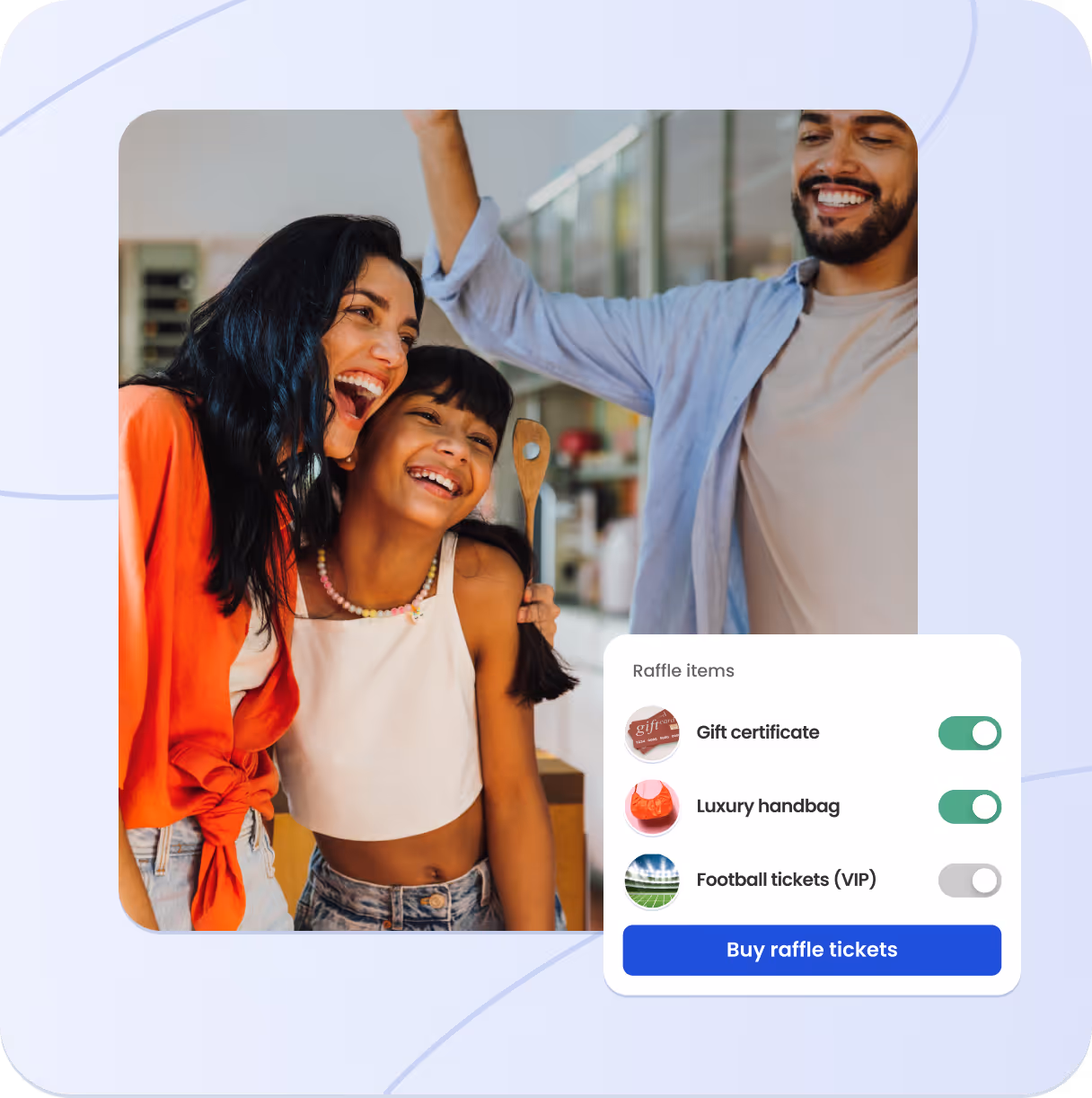 Customize, sell, and draw winners digitally or in person