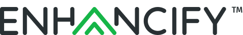 Enhancify logo with a green stylized letter A.