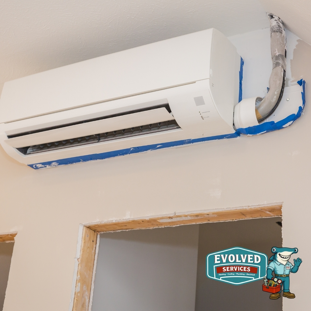 Wall-mounted mini split unit being installed for ductless mini split repair in Columbus OH