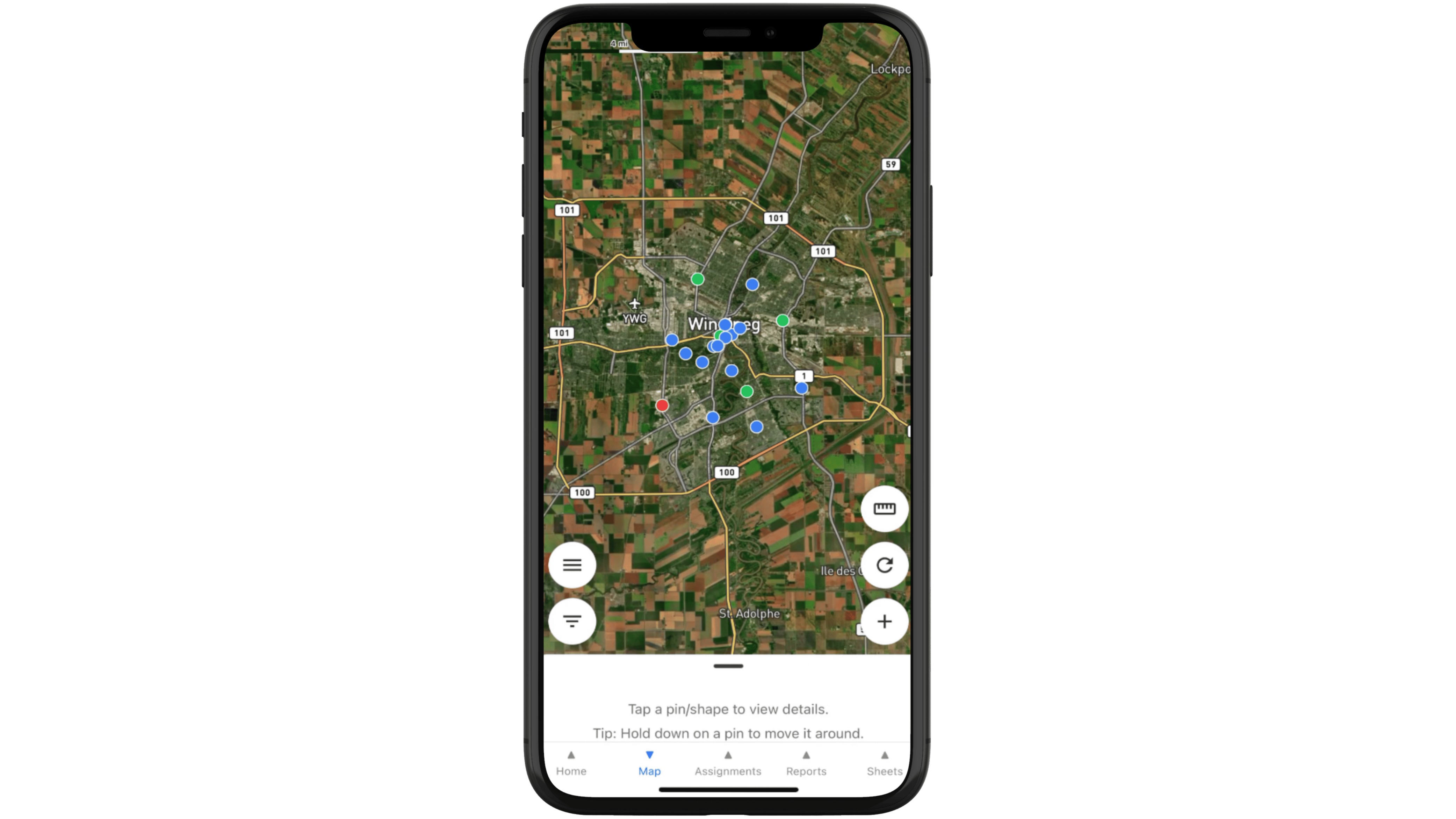 Mobile view of Winnipeg project locations