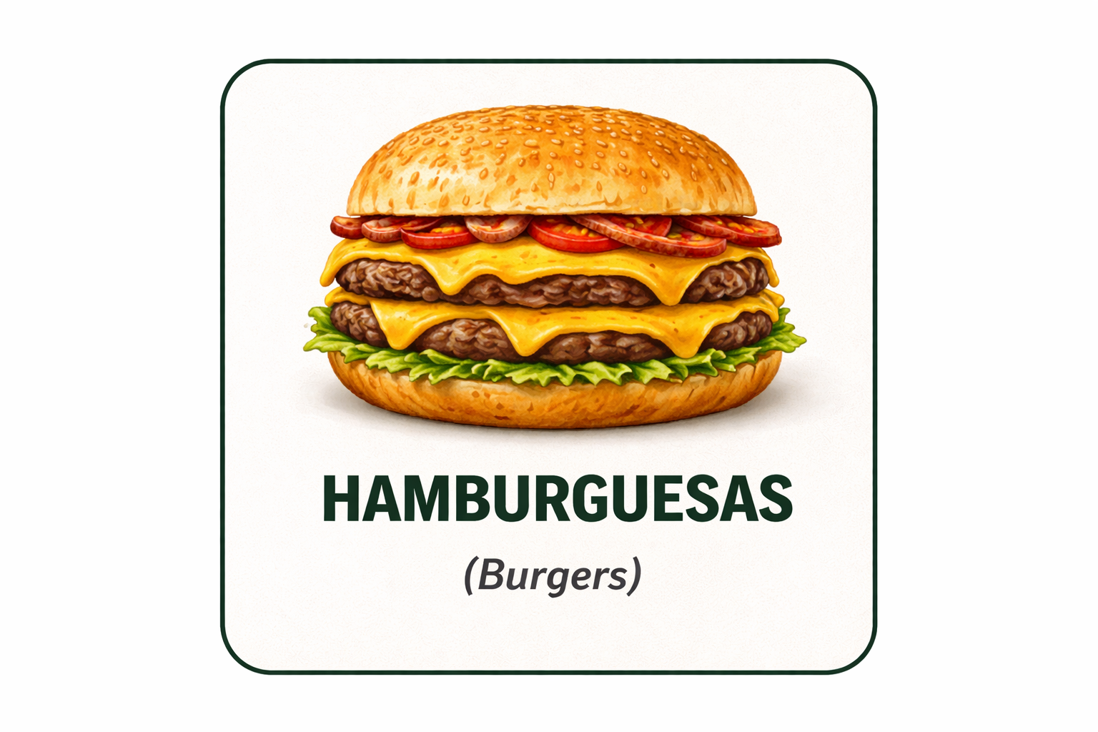 Burgers Menu