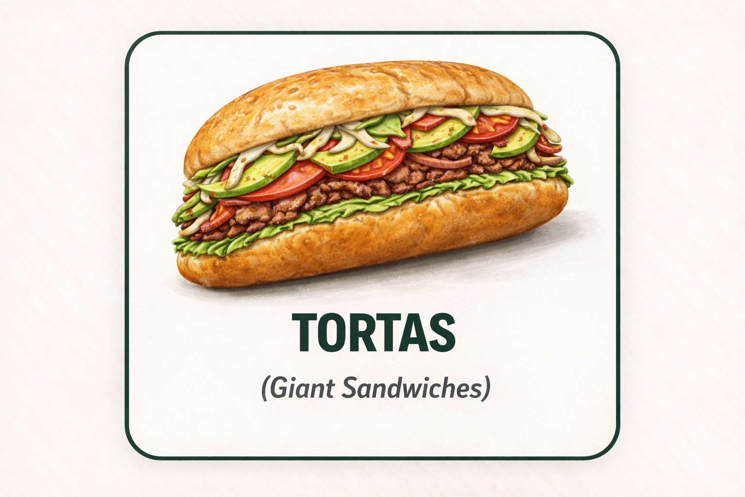 Tortas Menu