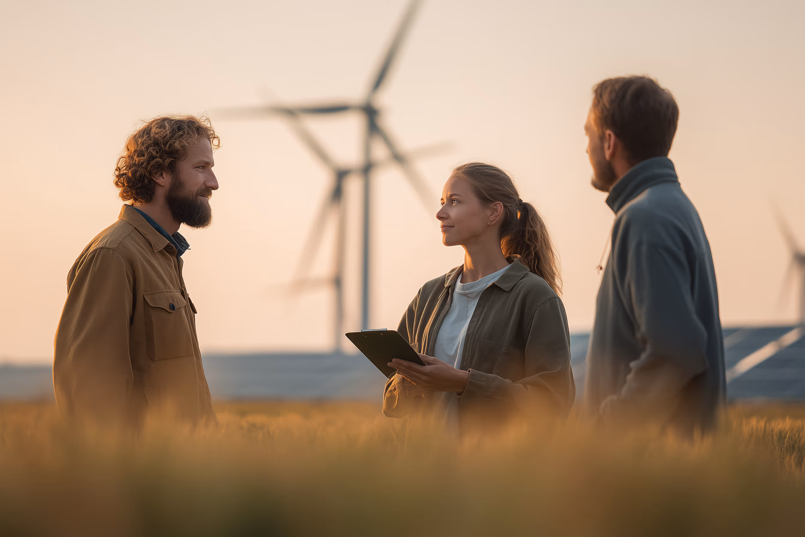 People standing in the field