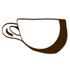 A cup of coffee on a black background.
