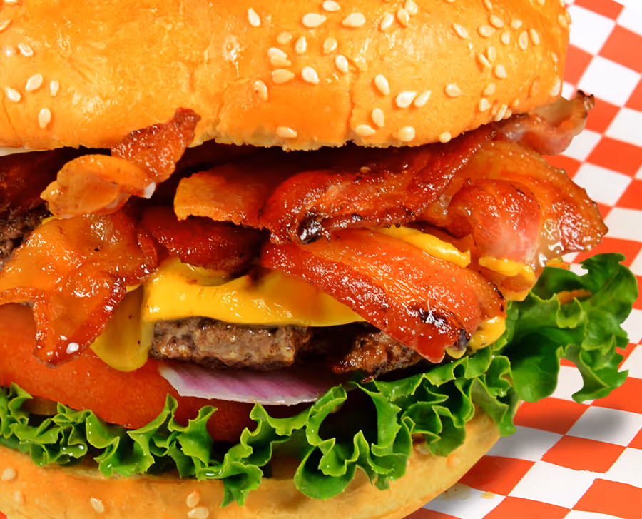 Zoom to a bacon burger