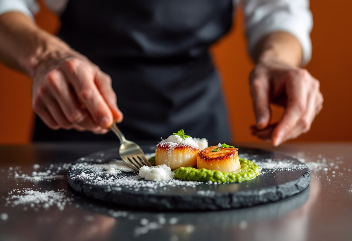 image of unique dish preparation (for a fine dining restaurant)