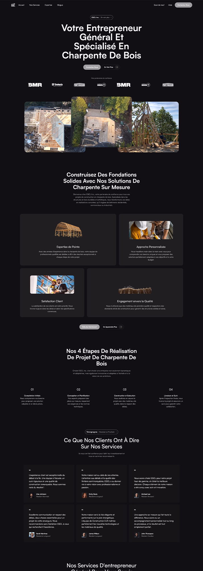 Site web réalisé par l'agence web elr pour EGCL