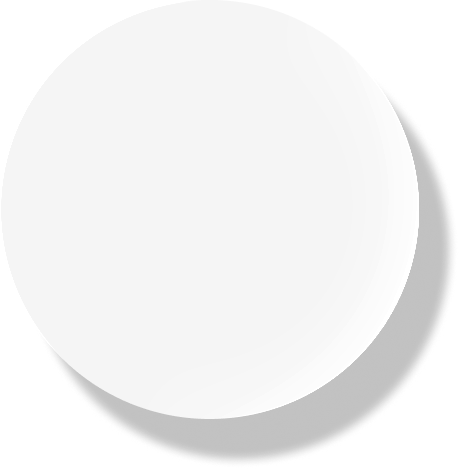 Gray circular button with a glowing white curved edge on the right side casting a shadow.