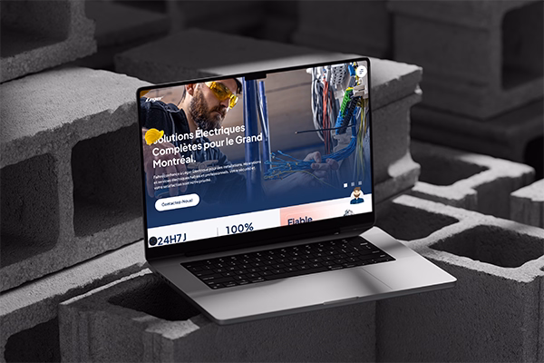 Image of a custom made website for an electrician company