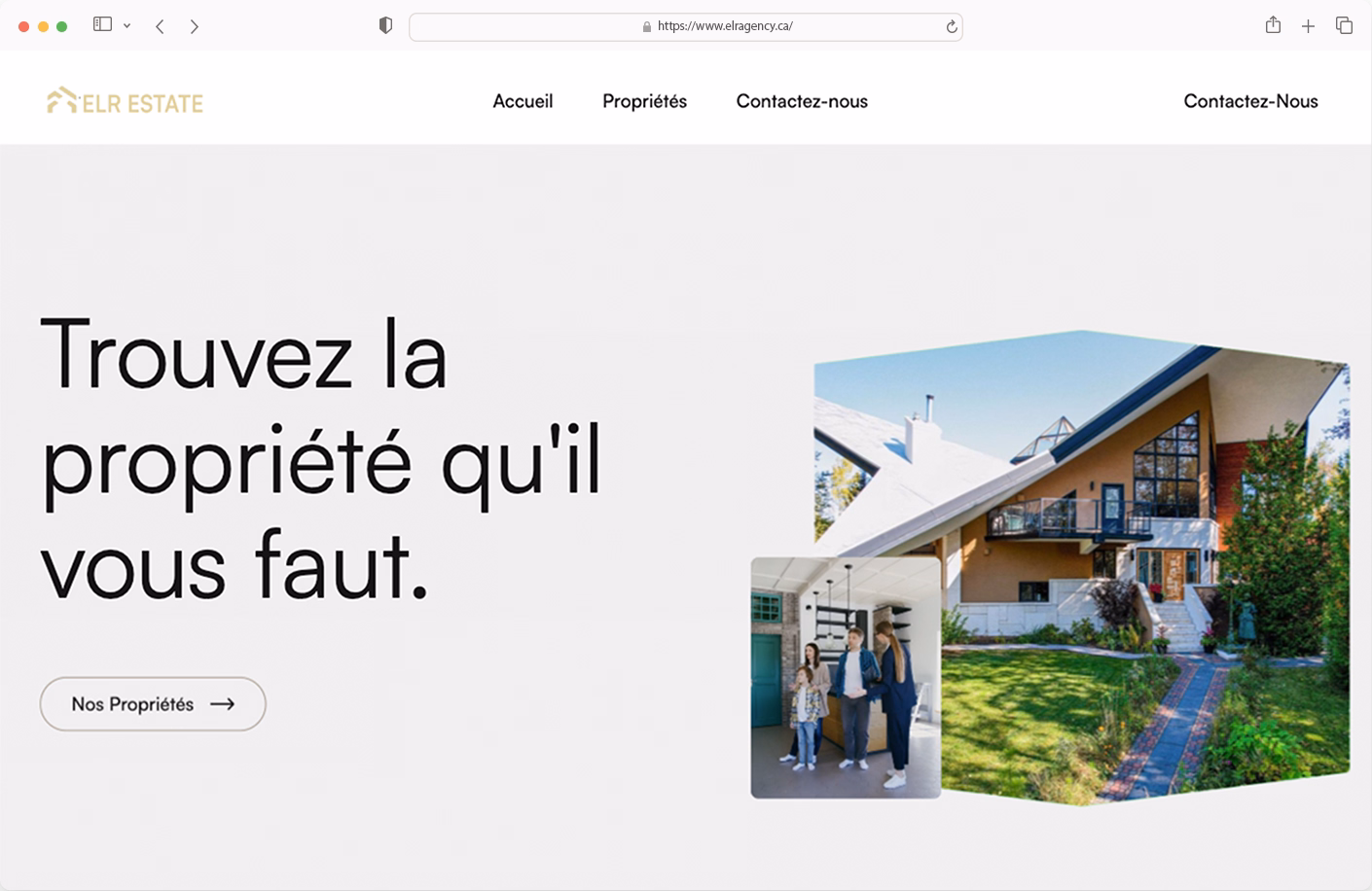 Image of a professional website for realtor