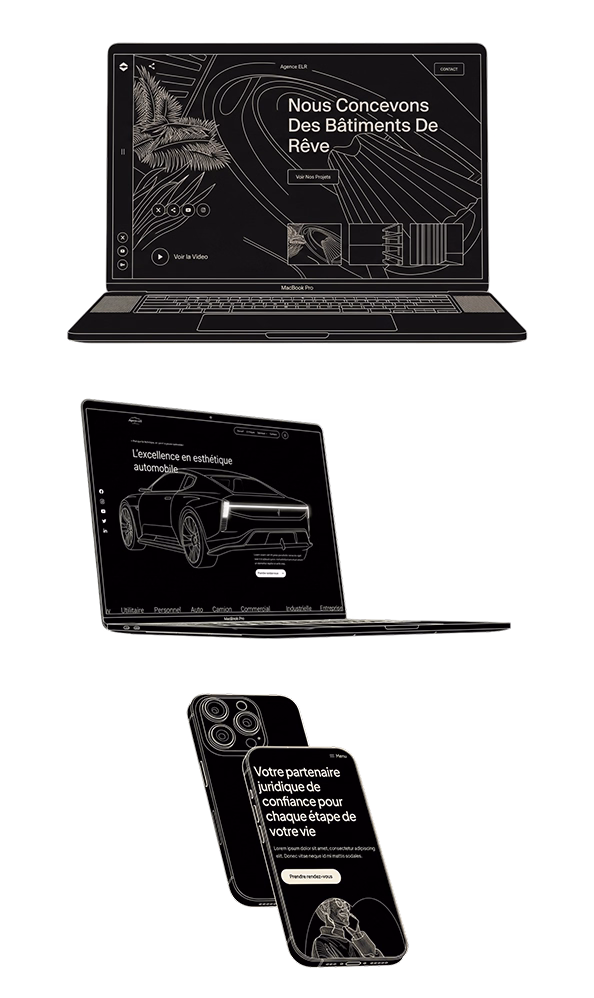 Image of mockups of professional websites