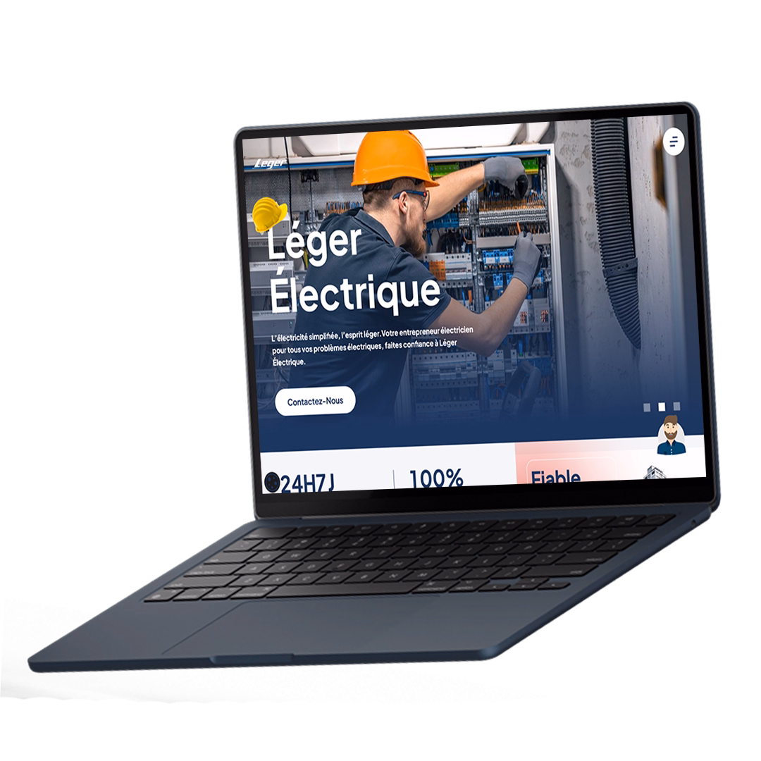 Image of a website for an electrician made by ELR Agency