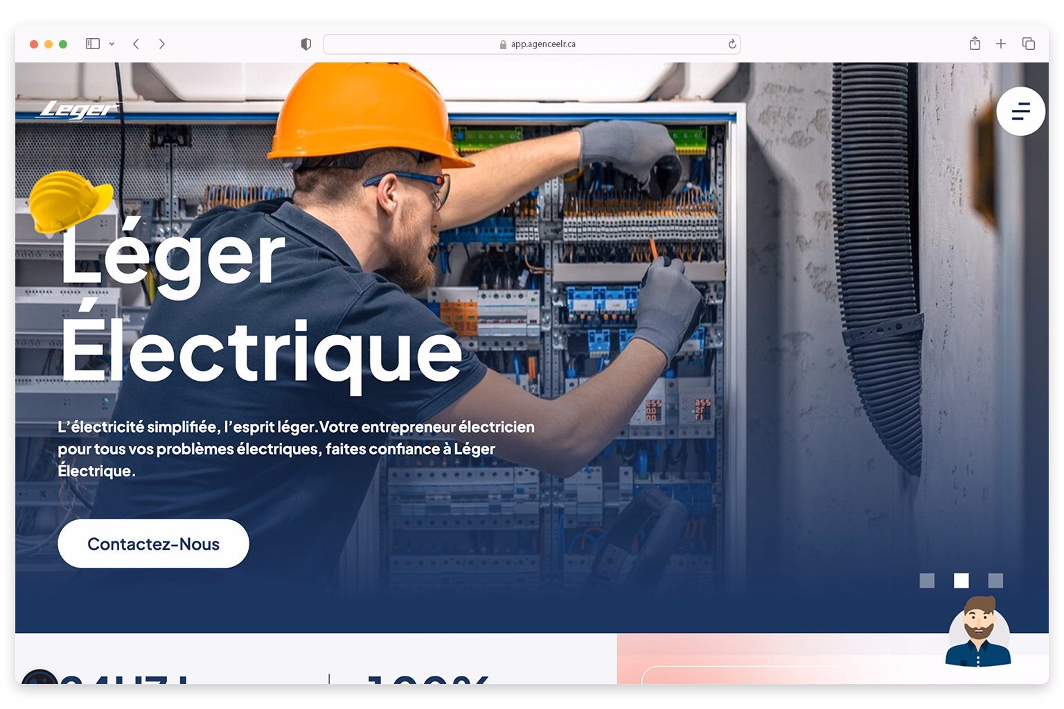 Image of a website for an electrician made by ELR Agency