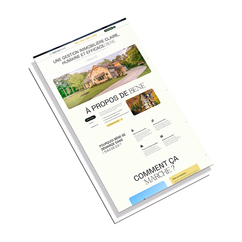 Portfolio section of construction website