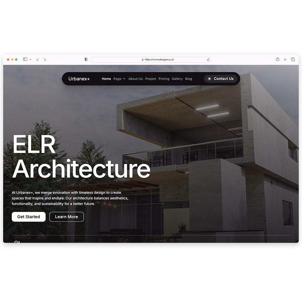 Website of construction company made by elr agency