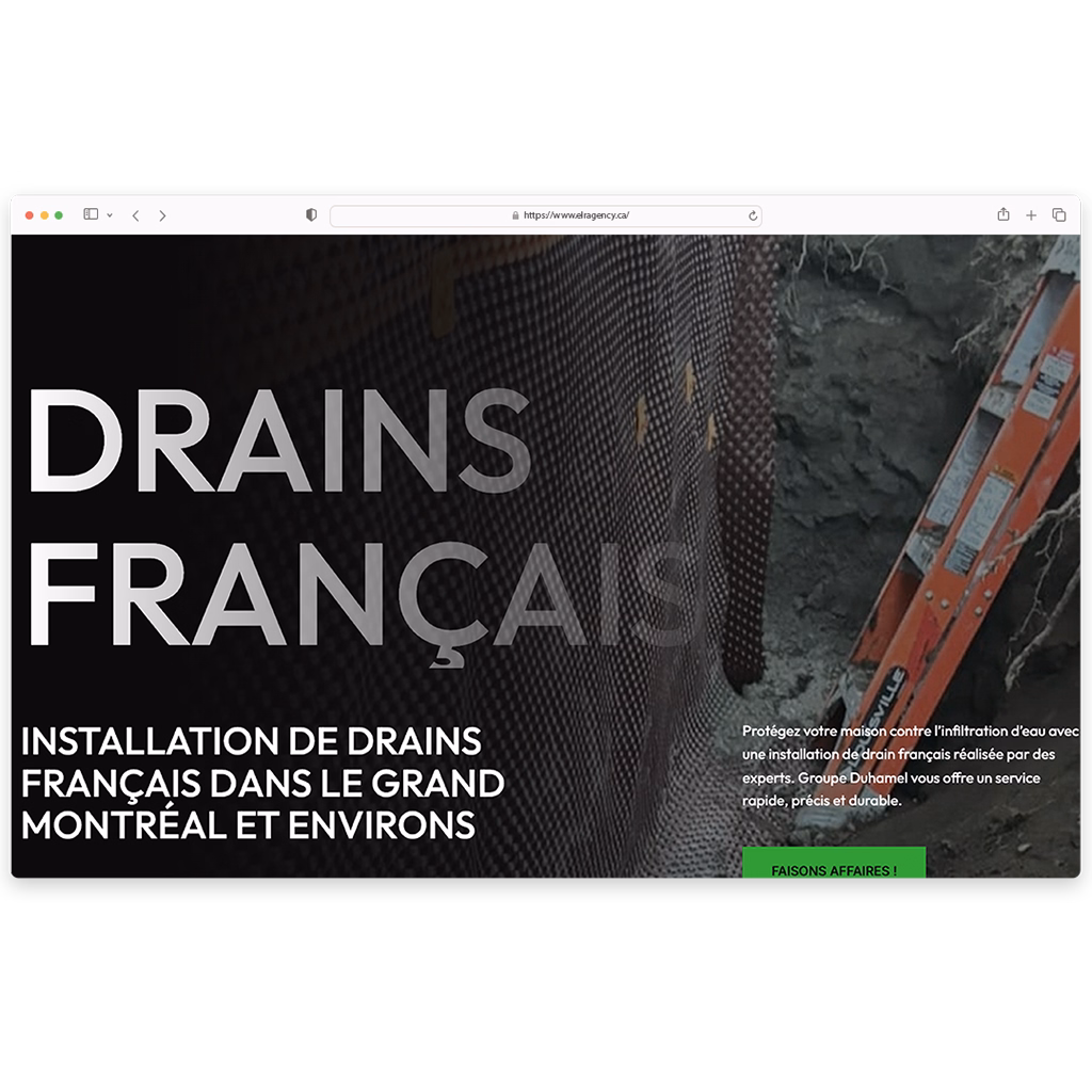 Image of a website made by elr agency for a construction company in quebec