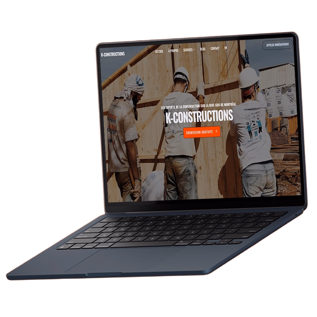 Image of a website for a construction company made by elr agency