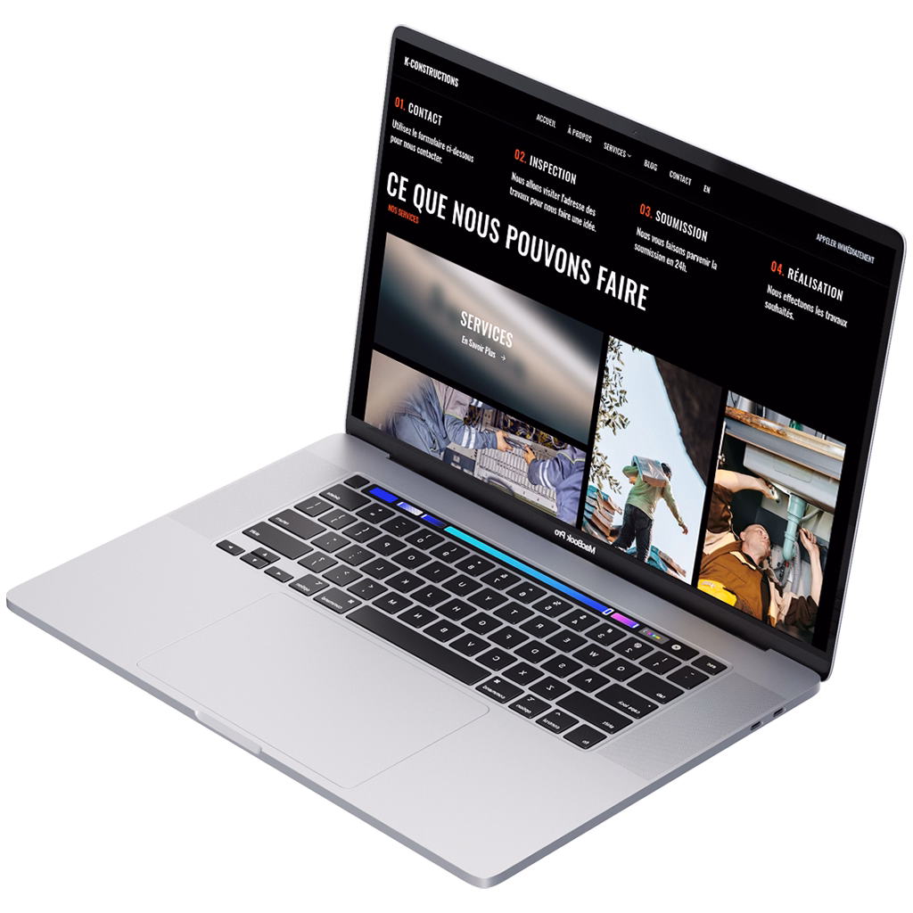 Image of a website for a construction company made by elr agency