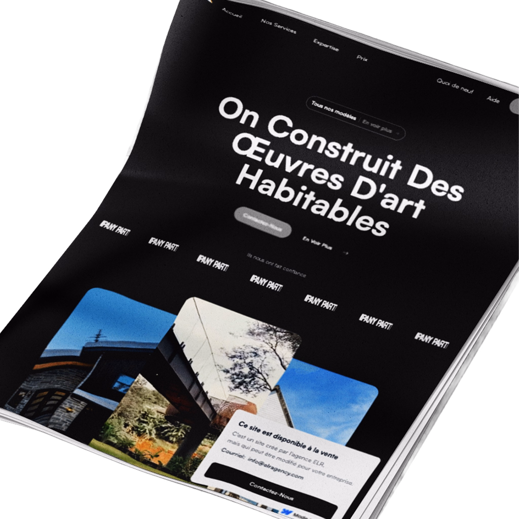 Image of a website made for a construction company by ELR Agency newspaper sty;e