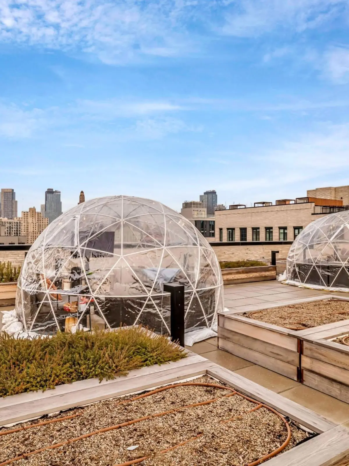 Brooklyn rooftop igloo activation setup