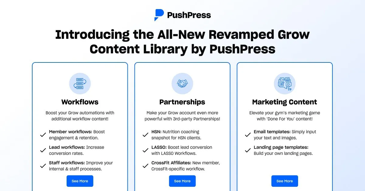 Drumroll Please: The PushPress Grow Content Library Has Arrived