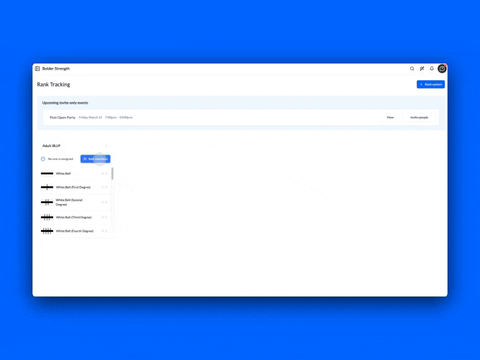 Rank Request — Collect Belt History Automatically | PushPress