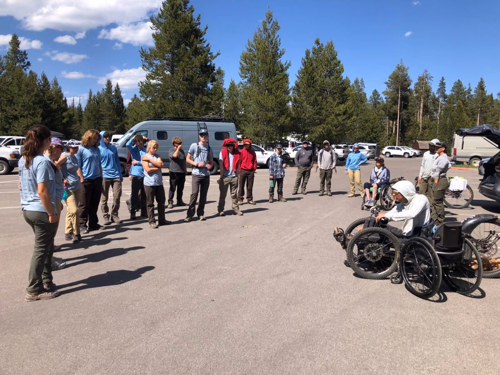 YCP listens to Joe Stone and Quinn Brett of Dovetail Trail Consulting as they share information about improving access to public lands for people with disabilities.