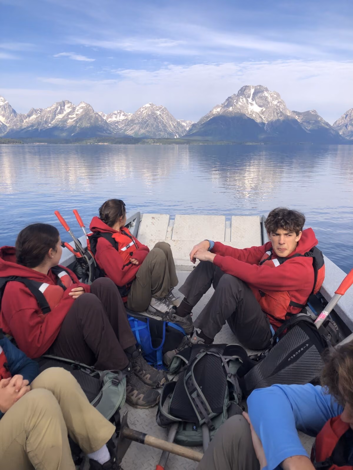 A lovely way to start the work day, a boat ride across Jackson Lake!