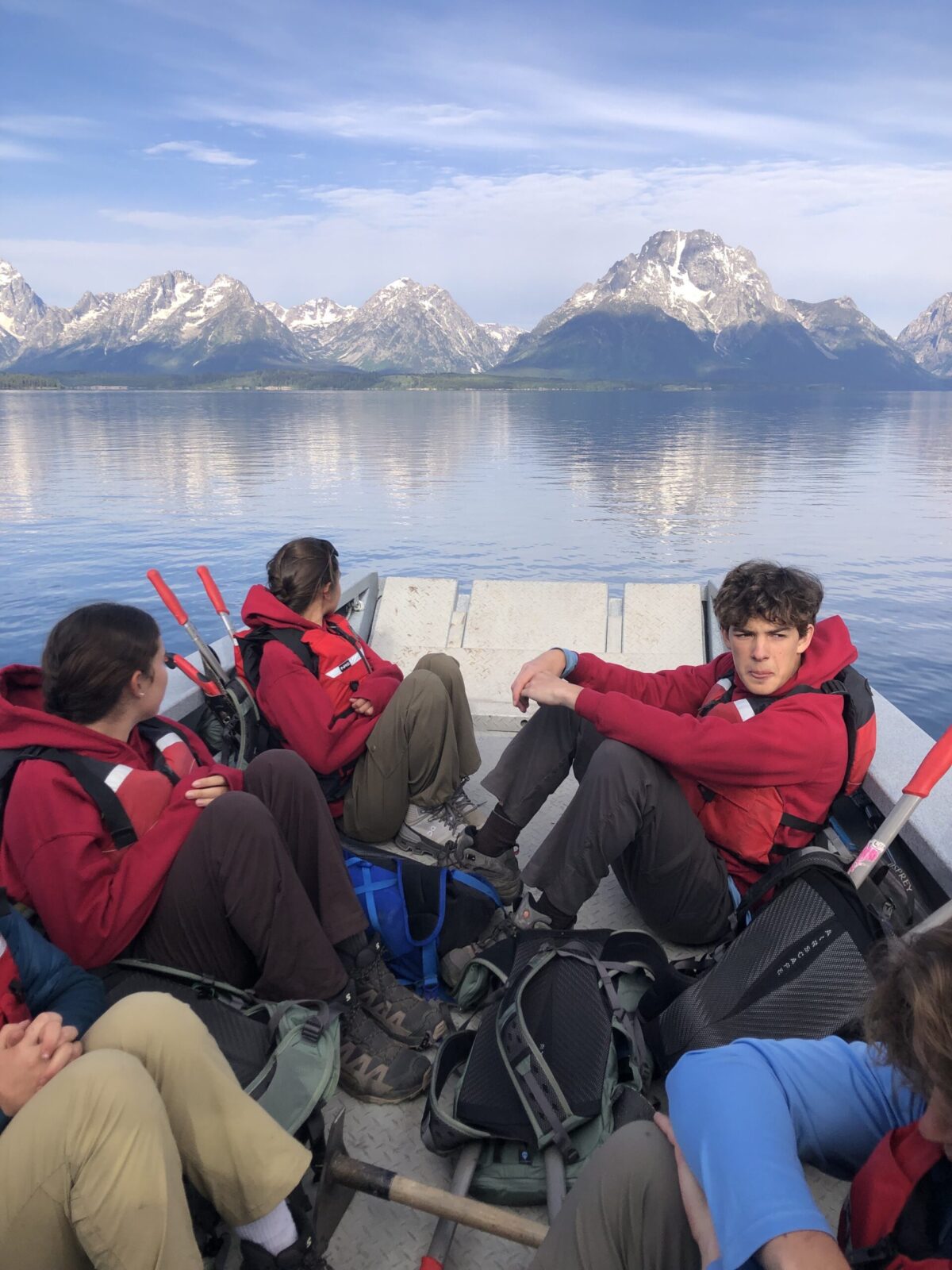 A lovely way to start the work day, a boat ride across Jackson Lake!