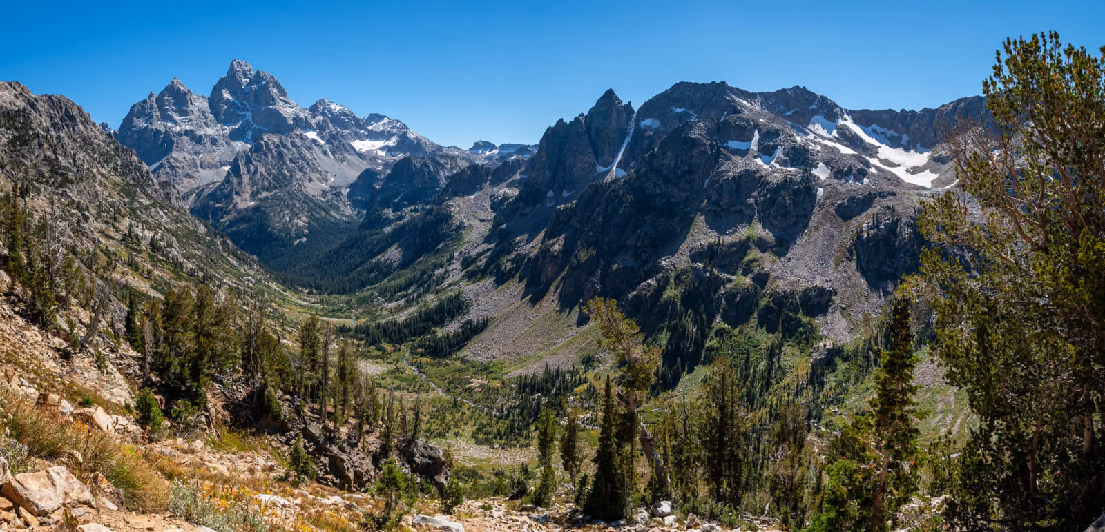 The view of Cascade Canyon from Paintbrush Divide.