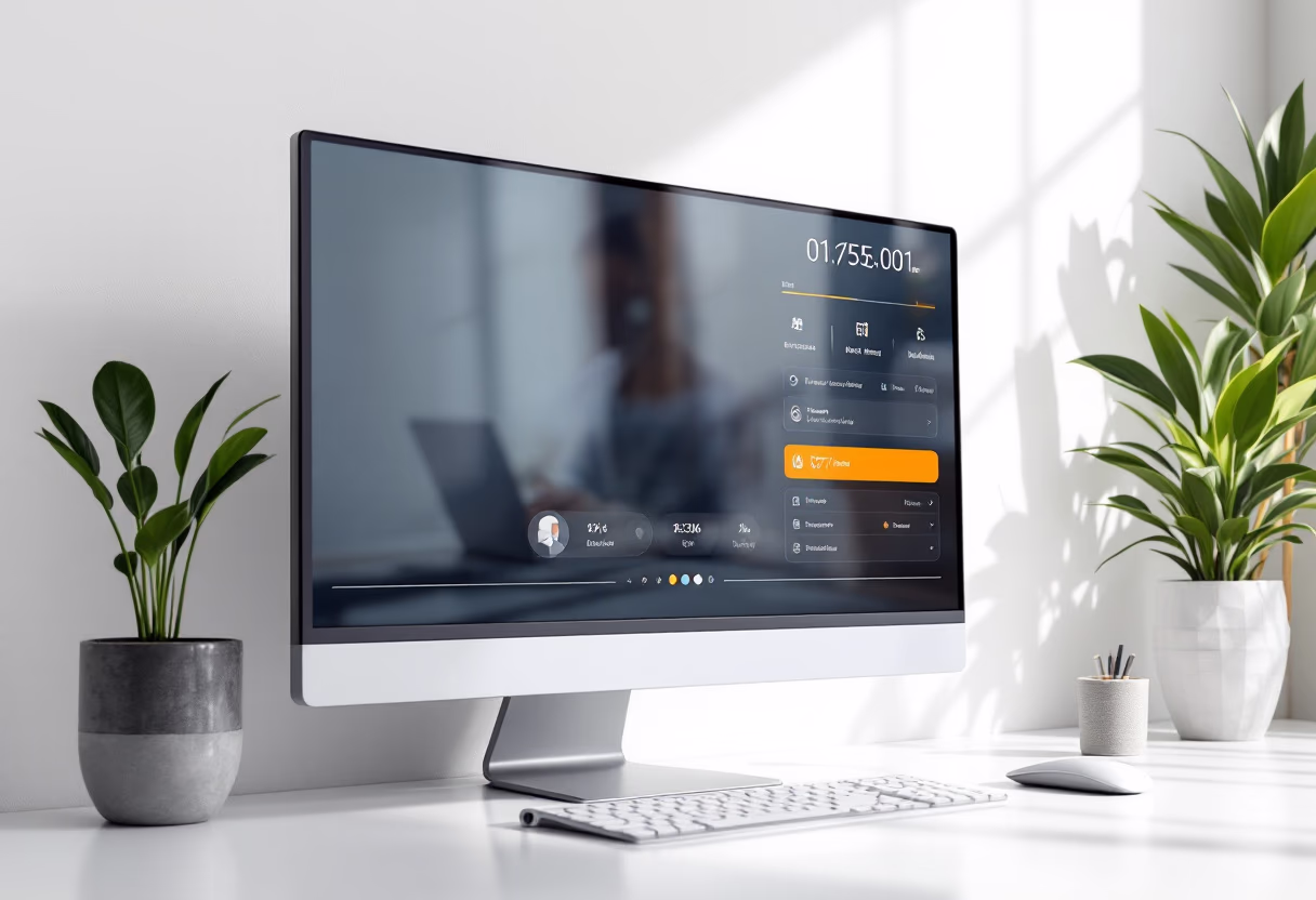 [interface] image of a computer showcasing educational software (for an edtech)