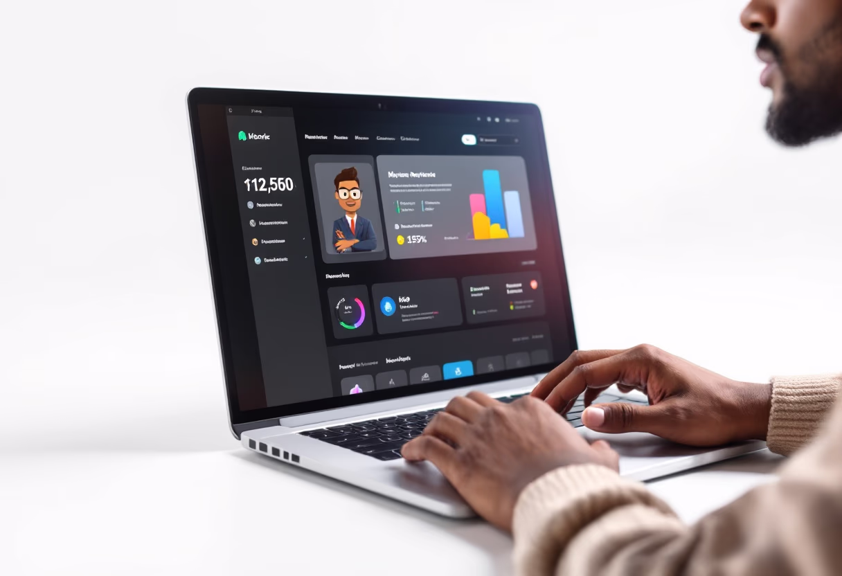 [interface] image of employee interacting with hr software (for a hr tech)