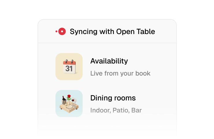 OpenTable sync